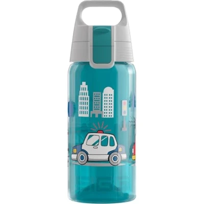 Imagen de SIGG Botella infantil Viva One Police Apta para bebidas carbonatadas A prueba de fugas Apto lavavajillas Sin BPA Deportes y Escuela Azul 0,5L