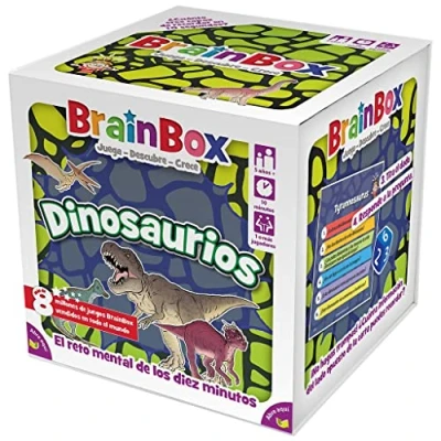 Imagen de Beezerwizzer Studio BrainBox Dinosaurios Juego de Cartas Memoria y Observación para Familias Niños Educativo A Partir 5 Años 1 Jugador 10 Minutos por Partida Español