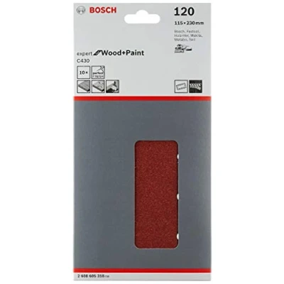 Imagen de Bosch 2 608 605 318 Juego de 10 hojas lijadoras (115 x 230 mm, 120)