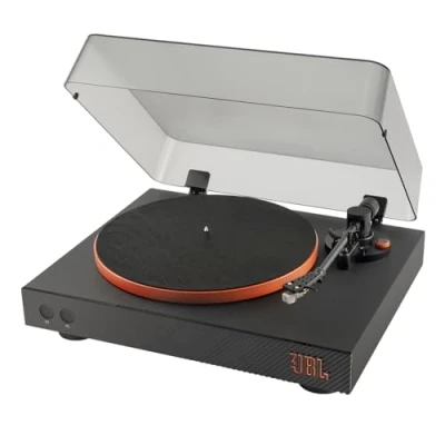 Imagen de Tocadiscos JBL Spinner BT, Bluetooth, AptX™HD, Cabezal extraíble, Transmisión por correa, Naranja y negro
