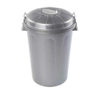 Imagen de PLASTIFORTE Cubo de Basura con Tapa 100 litros basurero Gris Asas presión
