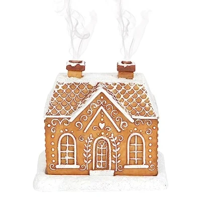 Imagen de Reglas de Navidad con quemador cono incienso casa jengibre, decoración festiva para el hogar un recordatorio feliz, difunde alegría