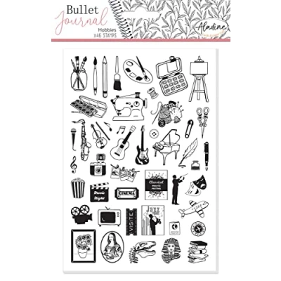 Imagen de Aladine Stampo Bullet Journal HOBBIES Tabla de sellos espuma, huella silicona Ideal para Journal, scrapbooking, cuadernos Ocio creativo DIY