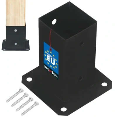 Imagen de KOTARBAU® casquillo atornillable, 70 x mm, postes de madera cuadrada, suelo, soporte para vallas, postes, ancla, galvanizado en caliente, recubrimiento polvo