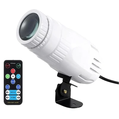 Imagen de Lixada Mini RGBW Etapa Luz Giratoria Cabeza Móvil Focos Haz de LED con Controlador Remoto RF Efecto Escenario Iluminación para DJ Disco Party Bar Club Show Boda