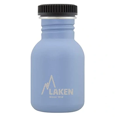 Imagen de LAKEN Botella de Agua Acero Inoxidable (0,35L Azul) con Tapón Basic Para Niños y Adultos/Para Gimnasio Deportes Reutilizable Reciclable