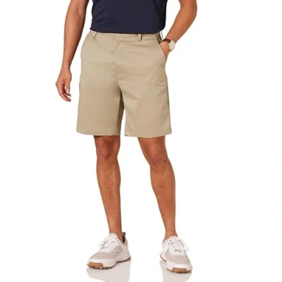 Imagen de Amazon Essentials Pantalón corto elástico de golf y corte clásico (disponible en tallas grandes largos especiales) Hombre, Marrón Caqui, 31W