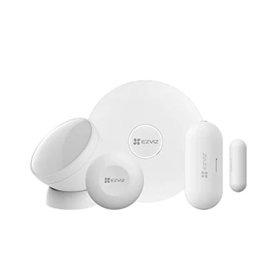 Imagen de Kit de seguridad doméstico Ezviz Smarthome, Sistema Antirrobo, Sensor apertura y cierre, PIR, Movimiento, Blanco
