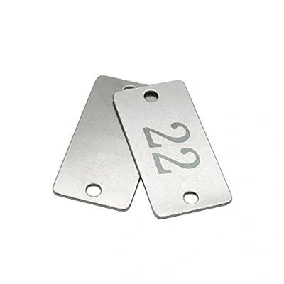 Imagen de Etiquetas numéricas rectangulares de acero inoxidable con dos agujeros (1 50)