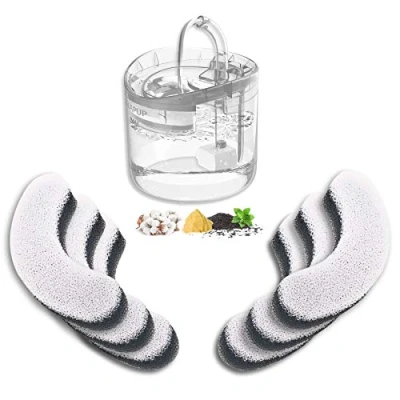 Imagen de HAPUP Filtro de Fuente para Gatos Filtros Repuesto con Resina y Carbón Activo 6 PCS Bebedero Automatico Agua Silenciosa 1,8L