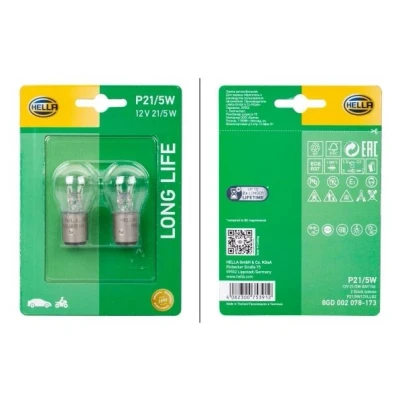 Imagen de HELLA 8GD 002 078 173 Bombillas 12 5 P21/5W Halógena delante, posterior RENAULT: Clio 2, 3, 4, CITROËN: C4 Picasso C5 Berlingo II