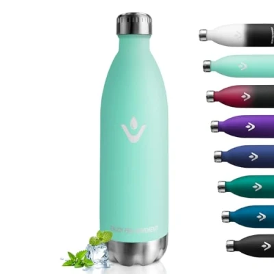 Imagen de Botella Agua Termica 1L, Acero Inoxidable sin BPA, Reutilizable con Doble Pared, Termo A Prueba de Fugas, para Niños, Escuela, Oficina, Gimnasio