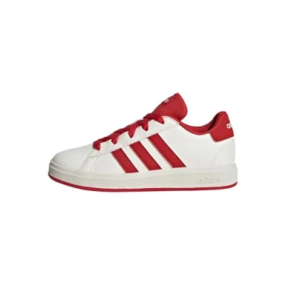 Imagen de adidas Grand Court Lifestyle Tennis Lace Up Shoes, Zapatillas de Tenis Unisex niños, Blanco Roto Collegiate Red Core Black, 28.5 EU