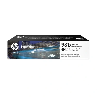 Imagen de HP 981X L0R12A, Negro, Cartucho de tinta Alta Capacidad PageWide Original, 11.000 páginas, compatible con impresoras inyección Enterprise Serie 556 y MFP 586