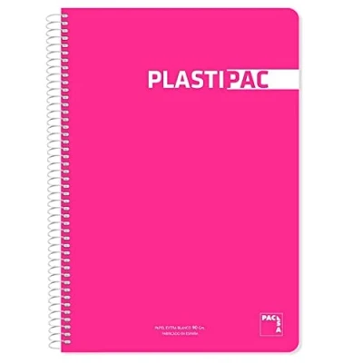 Imagen de Pacsa 16685 Cuaderno Microperforado Plastipac, 100 Hojas 5x5 Y Greca Tapas Polipropileno A5 90g