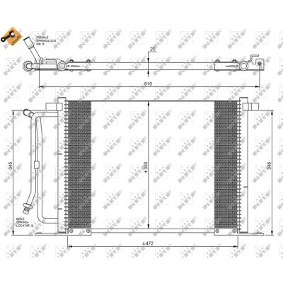 Imagen de NRF EASY FIT 35250 Condensador con junta anular 14,2 14,3 Aluminio 505 FORD: FIESTA 4, Puma