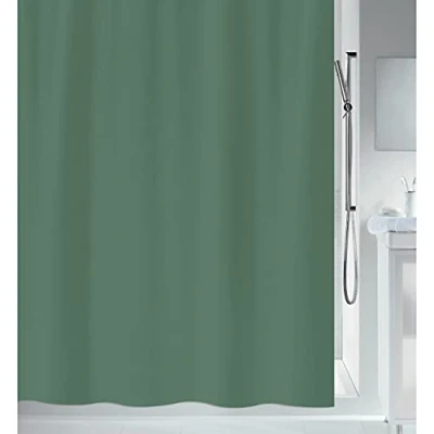 Imagen de Spirella Cortina de Ducha antimoho, antibacteriana, Lavable, Impermeable, poliéster, 180 x cm, Color Verde Oscuro