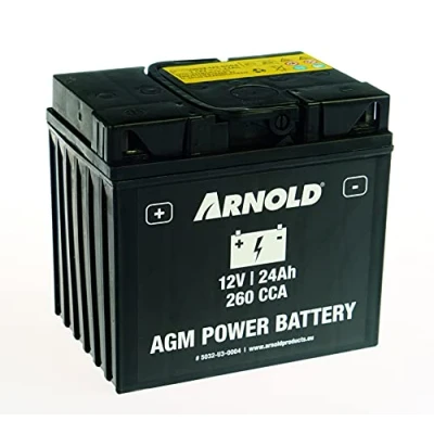 Imagen de ARNOLD AGM AZ104 Batería de Arranque (12 V, 24 Ah, 260 CCA para Tractores cortacéspedes 5032 U3 0004, Polo a la Izquierda)