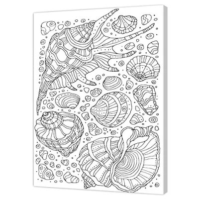 Imagen de Pintcolor 7816.0 Marco con Lienzo Impreso de Colorear, Madera Abeto, Blanco/Negro, 40 x 50 3.5 cm