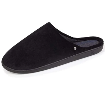 Imagen de Isotoner Zapatillas para hombre, ultra cómodas y ligeras, de algodón orgánico, Negro , 42 EU