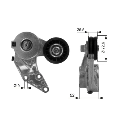 Imagen de GATES FleetRunner Micro V Kit T38377 Polea Tensora SEAT: Leon I Hatchback, Toledo 2 Limousine, Alhambra I, VOLKSWAGEN: Golf 4, Transporter 5 Bus