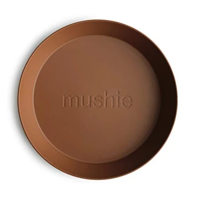 Imagen de mushie Platos Redondos para Niños Set de 2 Reutilizables libres BPA Aptos lavavajillas y microondas Fabricados en Dinamarca Caramel