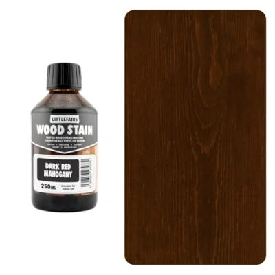 Imagen de Littlefair&#039;s Tinte para Madera 250ml Acabado Premium, Fácil de Usar y Limpiar Basado en Agua, Seguro Ecológico Disponible Muchos Colores Color: Caoba rojo oscuro