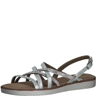 Imagen de Tamaris Mujer 1 28600 42, Sandalias Planas, Color Plateado, 37 EU