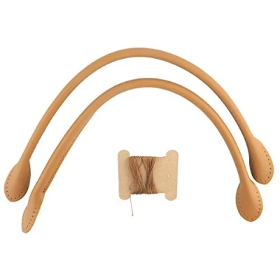 Imagen de Walfront Correas de Asa Bolso Cuero Genuino Accesorios Asas Manual Bricolaje con Rollo Hilo (Marrón)