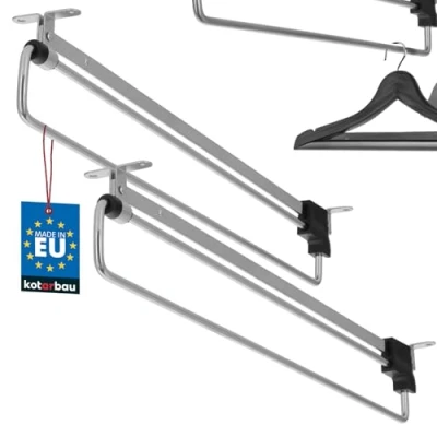 Imagen de KOTARBAU® 2 x Colgadores extraíbles de perchas, Barras extensibles armario 45 cm, Barra o vestidor, guardarropa, Perchero telescópico, Soporte para armarios, uds