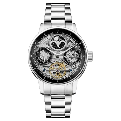 Imagen de Ingersoll 1892 The Jazz, Reloj automático de 42mm para Hombre con Fases Lunares, Esfera Esqueleto Plateada y Correa Acero Inoxidable I07710