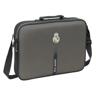 Imagen de Safta M385 612524385, Real Madrid 3ª EQUIPACIÓN 24/25 Cartera Extraescolares, Maletín Portatodo, Bandolera, Cómoda y Versátil, Calidad Resistencia, 38x6x28 cm, Color Unisex niños, Gris, M