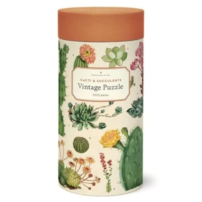 Imagen de Cavallini Cacti &amp; Succulents 1,000 Piece Puzzle Rompecabezas, Multicolor, 1000 (PZL/SUC)