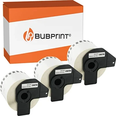 Imagen de 3x Bubprint Rollos de Etiquetas Compatible para Brother DK 22205 P Touch QL500 QL500BW QL550 QL560 QL570 QL700 QL710 QL710W QL720NW QL800 QL810W QL820 QL820NWB QL820NW QL1060N QL1100