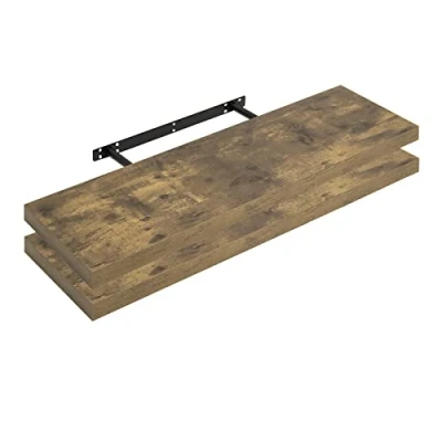 Imagen de WOLTU Estanteria Pared, Estante Flotante, Juego de 2 Pared Madera MDF, para salón, Cocina, Pasillo RG9317hov