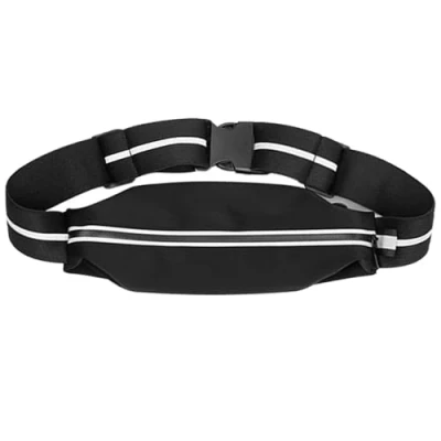 Imagen de KYSUN Riñonera Deportiva, Running, Cinturón Impermeable de Viaje para Mujer y Hombre, con Correa Ajustable Deportes al Aire Libre, Viajes, Correr, Senderismo, Ciclismo (Negro)