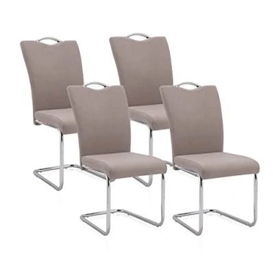 Imagen de duehome Pack 4 Sillas de Comedor, Salon, Modelo Dana, Acabado en Tejido Marengo, Medidas: 44 cm (Ancho) x 61 (Largo) 98 (Alto)