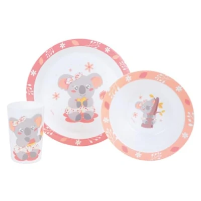 Imagen de FUN HOUSE 005803 Mimi Koala Set de Comida Compuesto por Plato, Cuenco y Vaso para niños, Plástico