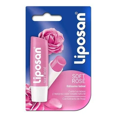 Imagen de Liposan Soft Rosé (1 x 4,8 g), bálsamo labial rosa, cacao de labios para un brillo suave y luminoso, hidratante unos sedosos e hidratados