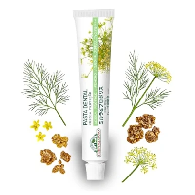 Imagen de Corpore Sano Crema Dental Fresca Protección, Pasta de Dientes Natural, con Mirra, Própolis e Hinojo, Previene Caries, Inflamación Encías y Sarro, Dentífrico Sin Flúor, Menta ni Parabenos, 75ml