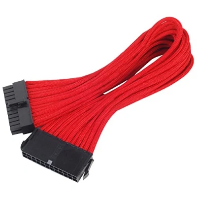 Imagen de SilverStone SST PP07 MBR Cable Extensor enfundado 30cm Placa Base 24pines a 24pines, Rojo