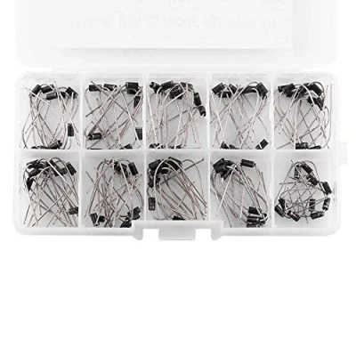 Imagen de Hilitand 100pcs 10Valores Kit de surtido diodo rectificador 1N4001 1N4007 1N5817 1N5819 Con caja transparente
