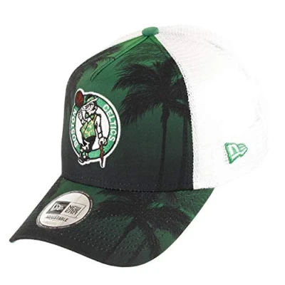 Imagen de New Era Boston Celtics Frame Adjustable Trucker Cap NBA Palm Tree Green/White One Size