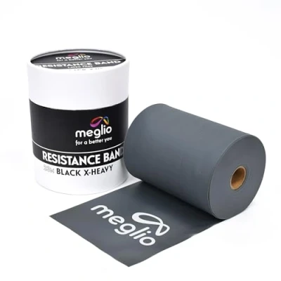 Imagen de Meglio Banda de resistencia sin Látex Rollo 23 metros. Variedad en Cinco niveles desde extra suave hasta fuerte. Para fisioterapia y rehabilitación, deportistas, yoga pilates
