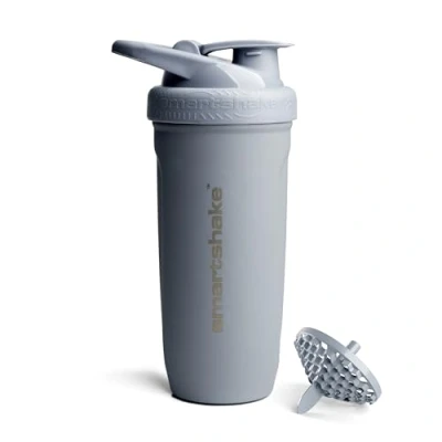 Imagen de Smartshake Reforce Vaso mezclador de botellas acero inoxidable con capacidad 30 onzas, color gris, 900 ml