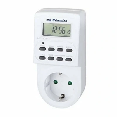 Imagen de Orbegozo PG 20 Programador eléctrico digital con pantalla LCD, temporizador de funcionamiento programable, Blanco