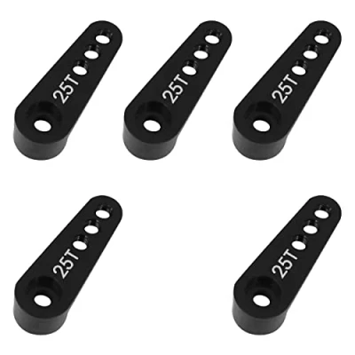 Imagen de WANGCL 5 Uds 25T Servo Cuerno de Aluminio Brazo 28 mm para 1/10 RC Car Crawler Monster Trucks Compatible con FUTABA GM995 GM996R Negro