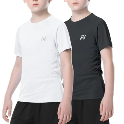 Imagen de MEETWEE Muchacho Muchacha Chaleco Rash Manga Corta Trajes de baño Guard Top Sun UV Protection UPF 50+ Swimwear Kid
