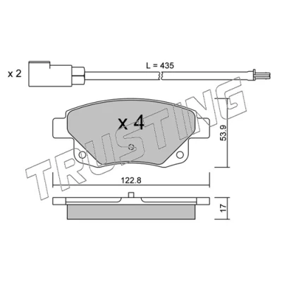 Imagen de TRUSTING 697.0 Juego de pastillas freno con contacto avisador desgaste FORD: Transit Mk6 Furgoneta, Tourneo