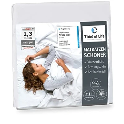 Imagen de Third of Life Protector de Colchón Impermeable y Transpirable Funda Hipoalergénica Protección Óptima Antiácaros, Antibacteriano Antimoho Cubre Higiénico (200 x 200 cm)